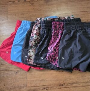 5 Pair Of Lululemon Track That Shorts MR 5 Inch All Size 6 (Minus 2 Black pair)